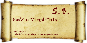 Soós Virgínia névjegykártya